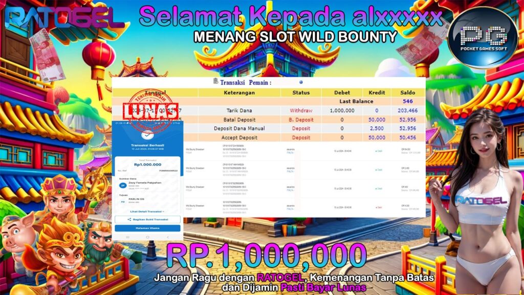 BUKTI JACKPOT SLOT WILD BOUNTY SHOWDOWN TERPERCAYA DI INDONESIA TGL 13-07-2024